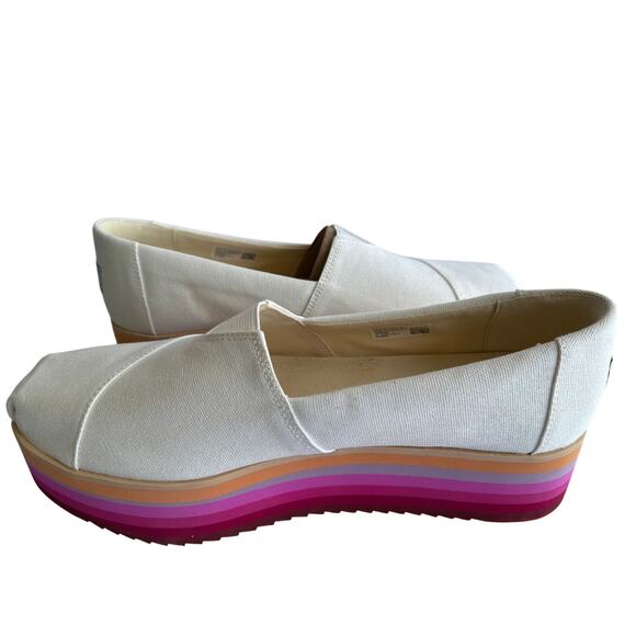 TOMS Alpargata Platform Espadrille Rainbow Canvas Womens Size 12 - Picture 7 of 11